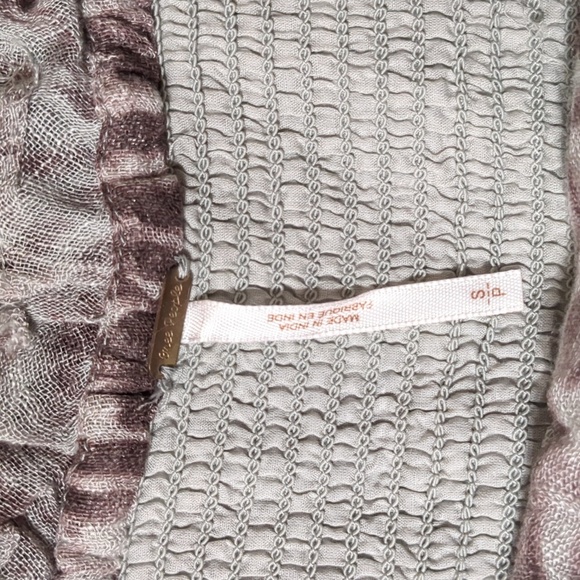 Free People Gauzy Tie Dye Grey Purple Dress Waterfall Mermaid Boho Hippie size S - Picture 4 of 9